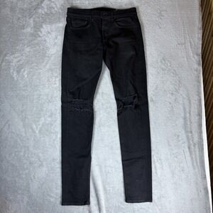 Rag & Bone Standard Issue Pants Mens 31 Black Fit 1 Extra Slim Jeans Button Fly